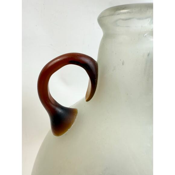 Vintage Mid Century Hand-Blown Dorbin Art Glass Vase Frosted White 1970’s - Picture 5 of 12